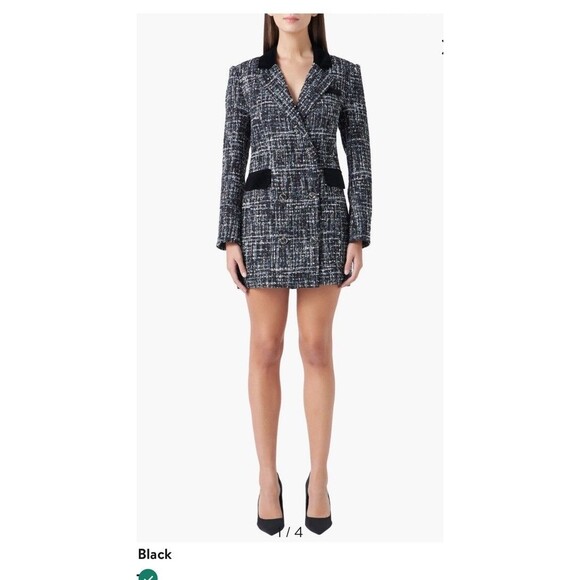 Endless Rose Woman PREMIUM TWEED BLAZER DRESS Sz L - Picture 1 of 16